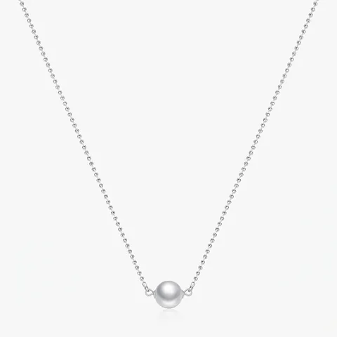 Collana Con Pendente A Perla Artificial Argento Sterling 925 Catena A Sfere Gioielli Eleganti Vintage Francese Per Donne