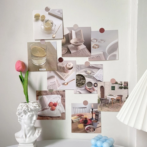 Cartoline Decorative Da Parete Estetiche Francesi Cartoncino Decorazioni Per Camera Oggetti Di Scena Foto Stile Vintage Ins