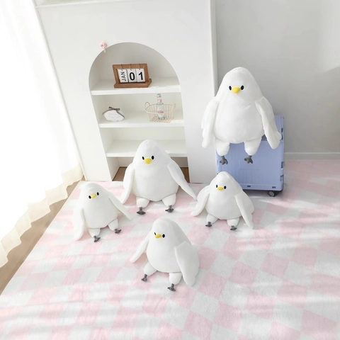 Süßes Weißes Tauben Plüschtier Weicher Vogel Stofftier Puppe Heilendes Heimdekor Geburtstagsgeschenk Für Kinder