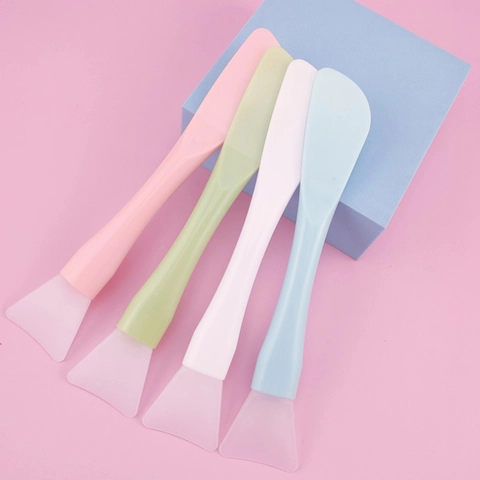 Silicone Face Mask Brush Dual Head Mud Applicator Scraper Skin Care Beauty Tool Plastic Handle