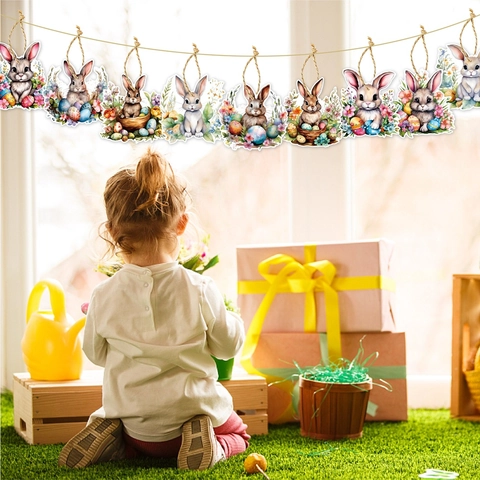Etichette Appese Coniglio Di Pasqua Carta Acquerello Ornamenti Uovo Di Coniglio Decorazioni Per Feste DIY