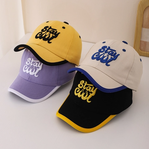 Kids Baseball Cap Cotton Stay Cool Embroidery Breathable Sun Protection Outdoor Sun Hat For Boys Girls
