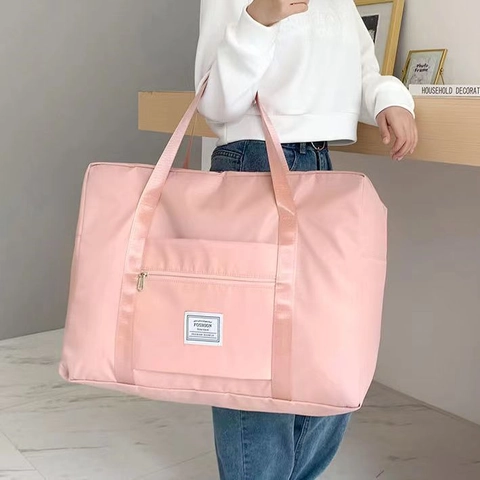 Large Capacity Oxford Cloth Travel Bag Waterproof Foldable Duffel For Packing Storage Weekend Trip Simple Urban Style