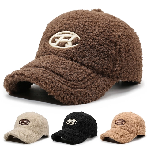 Cappello Da Baseball In Finta Lana Di Agnello Caldo Pile Teddy Berretto Invernale Donna Sport AllAperto Regolabile Ricamo