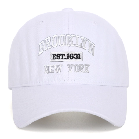 Brooklyn Embroidered Baseball Cap Washed Cotton Vintage Distressed Adjustable Outdoor Sport Sun Hat Unisex