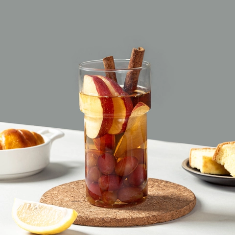 Stackable Glass Coffee Cup High Borosilicate Heat Resistant Transparent Drinking Tumbler Microwave Safe Minimalist Style