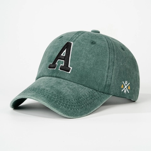 Cappello Da Baseball In Cotone Lavato Retro Lettera A Ricamata Regolabile Protezione Solare Berretto Casual Unisex