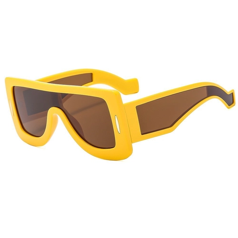 Futuristic Oversized Sunglasses Integrated Shield PC Frame UV400 Protection Y2K Punk Style For Men Women