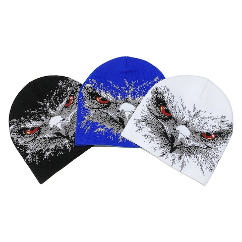 Eagle Pattern Knitted Beanie Warm Windproof Winter Acrylic Hat Unisex Jacquard Graphic Streetwear Skull Cap