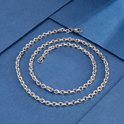 Minimalistische O-Kette Halskette Aus Edelstahl DIY Schmuck Gliederkette Einfache Rollo-Halskette Für Herren Damen Unisex