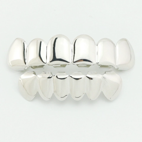 Grillz Per Denti Hip Hop Placcati Oro Argento Rame Gioielli Per Bocca Stile Punk Accessorio Moda Rapper