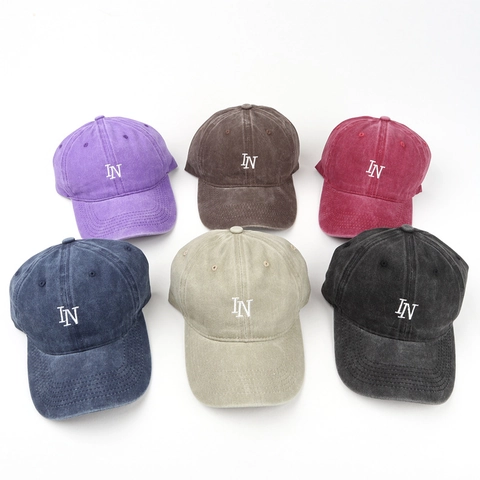 Vintage Washed Baumwolle Baseballkappe Buchstaben Stickerei Verstellbar Sonnenschutz Outdoor Casual Hut Herren Damen
