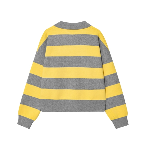 Dames Casual Gestreepte Gebreide Polo Trui Lange Mouwen Kleurblok Losse Pullover Gebreide Top Voor Herfst Lente Elegante Kleding