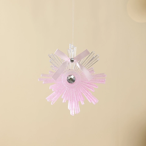 Addobbi Natalizi Pendenti In Acrilico Glitter Rosa Fiocco Di Neve Farfalla Pegaso Decorazione Per Feste Casa