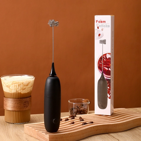 Handheld Elektrische Melkopschuimer Roestvrijstalen Garde Voor Koffie Latte Warme Chocolademelk Op Batterijen Draagbaar