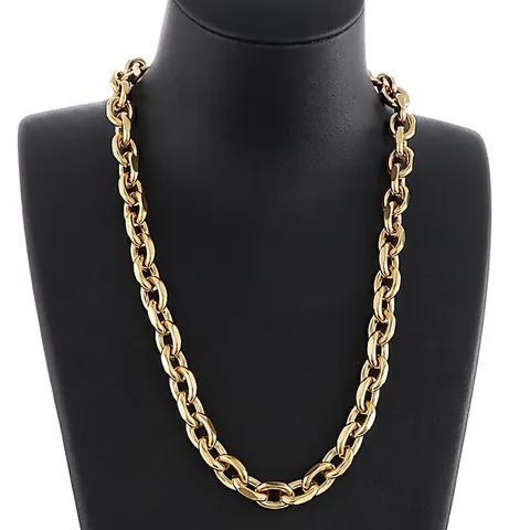 Hip Hop Herren Kette Halskette Armband Edelstahl Poliertes Glied Street Rock Schmuck O-Form Mode