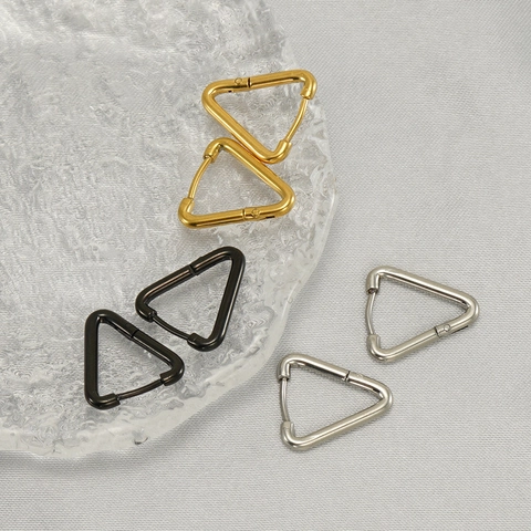 Pendientes De Aro Triangulares Geométricos Chapados En Oro De 18K Acero Inoxidable Para Mujeres