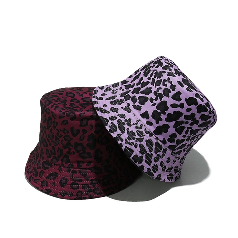 Leopard Print Bucket Hat Polyester Sun Protection Outdoor Casual Streetwear Sunshade Fisherman Cap For Men Women
