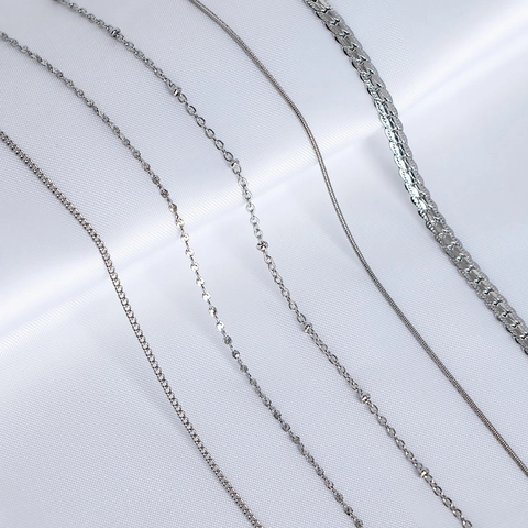 Chaîne De Collier En Acier Titane Pour Femmes Plaqué Or 18K O-Chain Box Snake Curb Rope Figaro Lip Bijoux