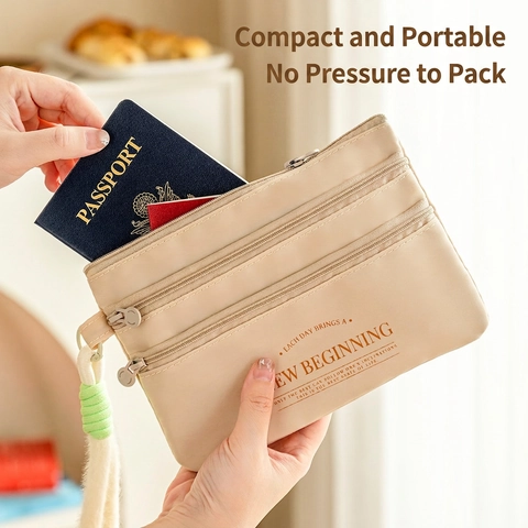 Porta Passaporto Tasche Multiple Organizzatore Di Viaggio Tessuto Oxford Impermeabile Borsa Documenti Pochette Da Polso Minimalista