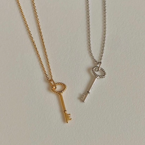 Halskette Mit Schlüsselanhänger Aus 925 Sterling Silber Einfaches Retro Design Mit Gedrehtem Seil Minimalistischer Schmuck