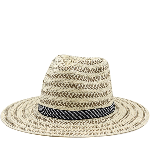 Cappello Fedora Di Paglia Traspirante Protezione Solare Estate Spiaggia Vacanze Stile Panama Classico Nastro Tesa Larga