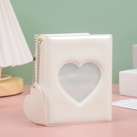 Mini Fotoalbum Fotokarten Ordner Spiegel PVC Herz Kreis Ausschnitt Idol Karten Aufbewahrung Mit Anhänger Tragbar