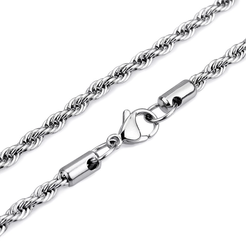 Collar De Cadena De Cuerda Acero Inoxidable Chapado Al Vacío Hip Hop Joyería De Moda Accesorios Para Hombres Mujeres