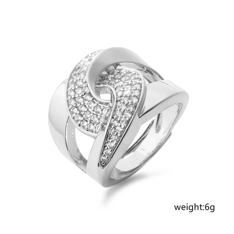 Adjustable Open Ring Copper 18K Gold Plated Micro Pave Cubic Zirconia Geometric Heart Star Fashion Jewelry For Women