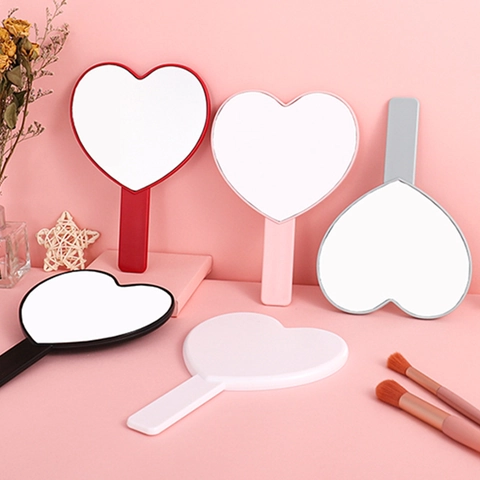Heart Handheld Mirror Portable Makeup Mirror Aesthetic Cute Cosmetic Mirror For Personal Care Home Decor Vanity Hand Mirror