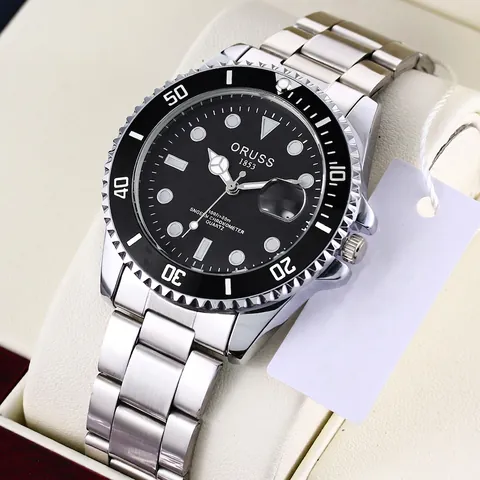Luxury Business Men Quartz Watch Stainless Steel Strap Luminous Hands Date Display Waterproof Elegant Wristwatch For Men