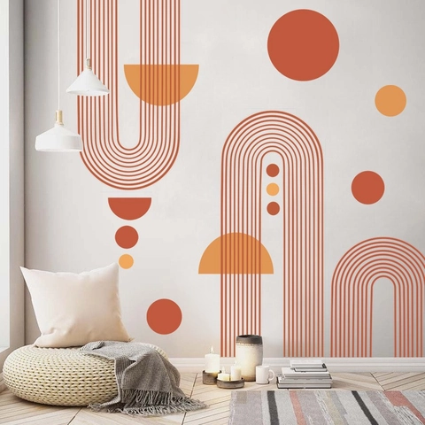 Boho Bogen Geometrische Wandaufkleber PVC Wasserdichte Selbstklebende Abziehbilder Für Wohnzimmer Schlafzimmer Nordic Dekor