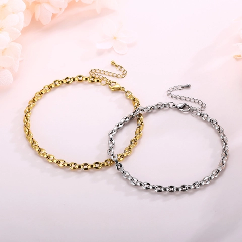 Minimalistischer 316L Edelstahl Kette Fußkettchen Für Damen Verstellbar Curb Link Fußschmuck Nicht Verblassend