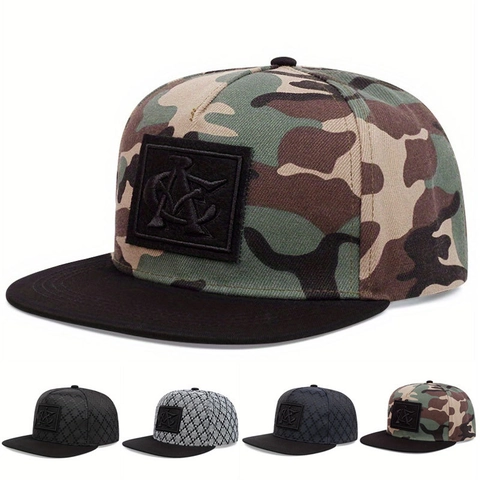 Cappello Snapback Acrilico Ricamato Camouflage Motivo Jacquard Tesa Piatta Hip Hop Streetwear Berretto Baseball Regolabile