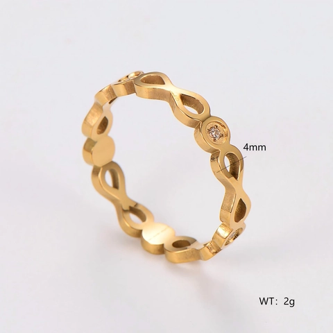 Anello In Acciaio Inossidabile Simbolo Infinito Per Donna Minimalista Cavo Figura Otto Con Zirconi Gioielli Eleganti
