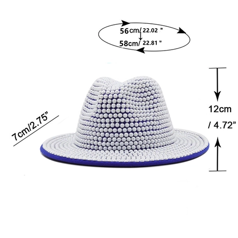 Cappello Fedora Elegante Con Künstliche Perle Tesa Larga Misto Lana Cappello Jazz Di Lusso Per Donna Stile Vintage