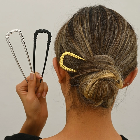 U-Vormige Haarstok Metaallegering Eenvoudige Haarspeld Stylingtool Voor Knot Minimalistische Haaraccessoires Voor Vrouwen