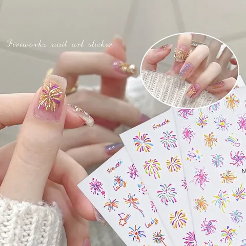 3D-Relief-Nagelaufkleber Holografische Selbstklebende Abziehbilder Für DIY-Maniküre-Dekoration PET-Material