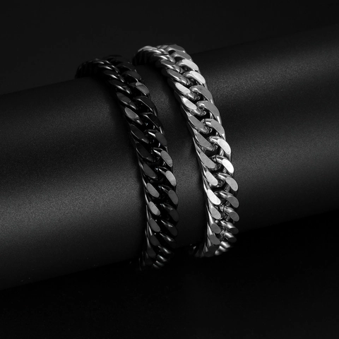 Men Cuban Chain Bracelet Stainless Steel Hip Hop Punk Style Curb Link Jewelry For Men Boys