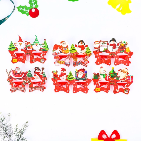 Weihnachts-Party-Brille Cartoon Rentier Santa Schneemann Brille Festliche Fotorequisiten Feiertagsdekoration Für Kinder
