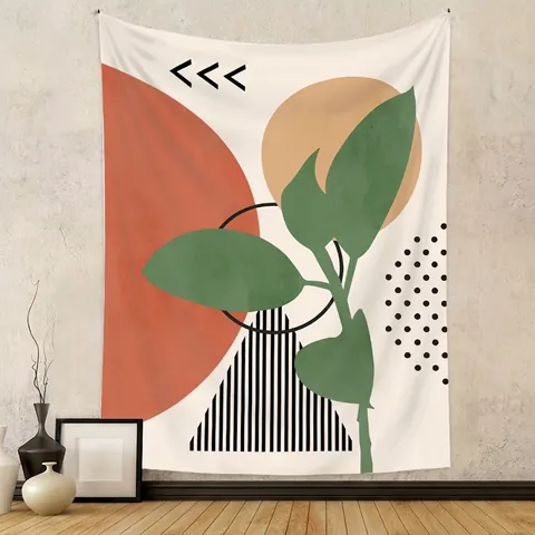 Wall Tapestry Polyester Bohemian Abstract Art Floral Oil Painting Background For Living Room Bedroom Modern Home Decor