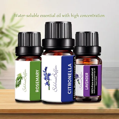 Aromatherapy Essential Oil Water Soluble Pure Plant Fragrance For Humidifier Diffuser Home Office Air Freshener Glass Bottle