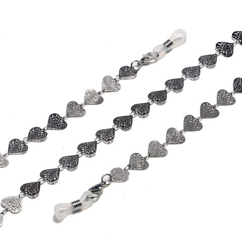Catena Per Occhiali In Acciaio Inossidabile A Forma Di Cuore Supporto Antiscivolo Per Occhiali Da Sole Motivo A Rose Elegante
