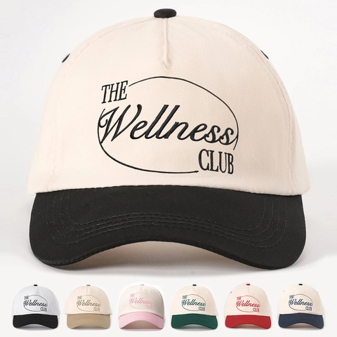 Cappello Da Baseball Bicolore Regolabile Retrò Cappello Sole Donna Uomo The Wellness Club Ricamo