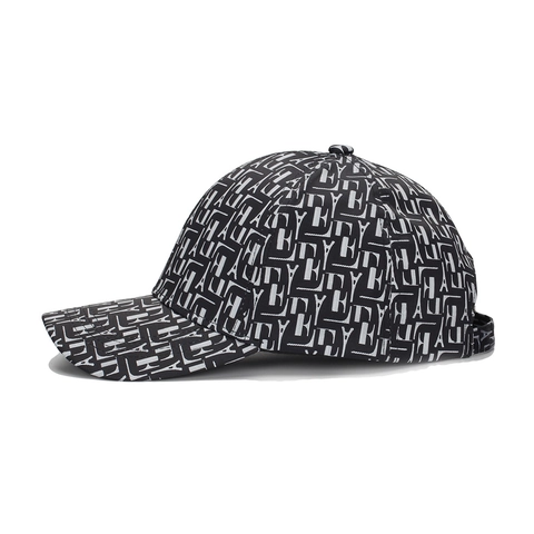 Fashion Monogram Baseball Cap Polyester All Over Letter Print Curved Brim Adjustable Sun Protection Leisure Hat Unisex