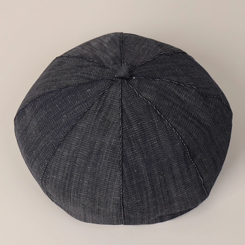 Bérêt Femme Chanvre Lyocell Coton Texture Denim Respirant Léger Style Artiste Vintage Ajustable Accessoire