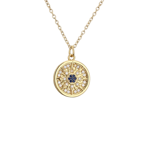 Evil Eye Herz Anhänger Halskette Kupfer Zirkonia Emaille Boho Mode Schmuck Für Damen Elegante Schlüsselbeinkette