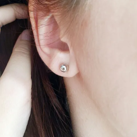 Minimalist Round Ball Stud Earrings 316L Stainless Steel High Polished Classic Jewelry For Women