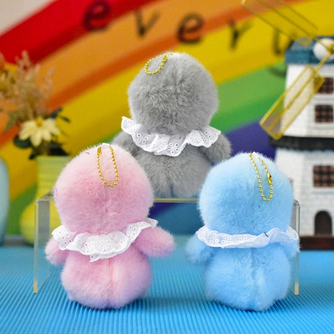Cute Cartoon Penguin Plush Toy Keychain Bag Ornament Soft Stuffed Animal Doll With Lace Bowknot Decorative Pendant For Women Girls