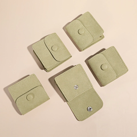 Sacchetto Per Gioielli In Microfibra Mini Borsa Portaoggetti In Camoscio Con Bottone A Pressione Organizzatore Portatile Per Anelli Orecchini Collane